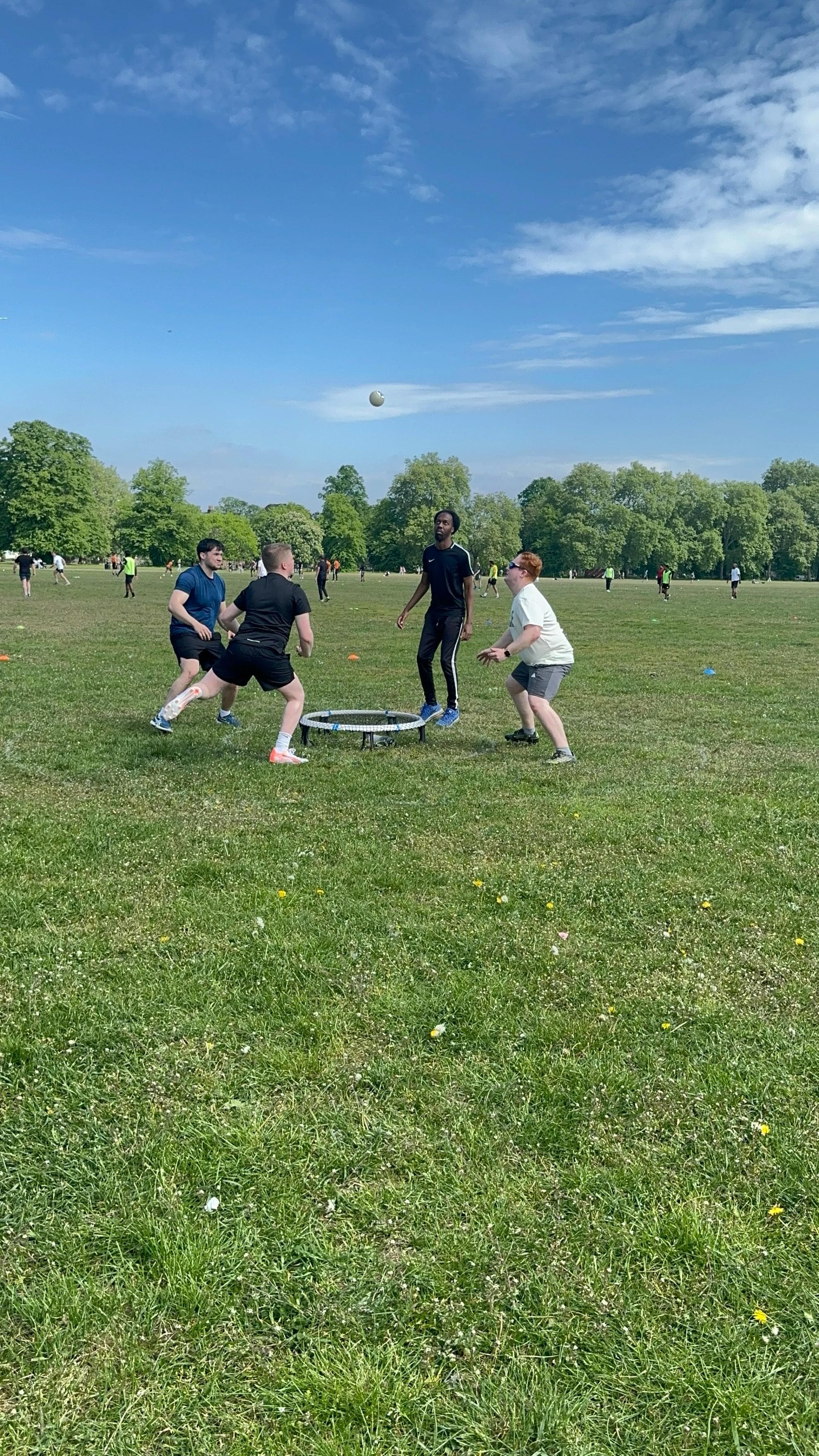 People playing roundnet on Clapham Common